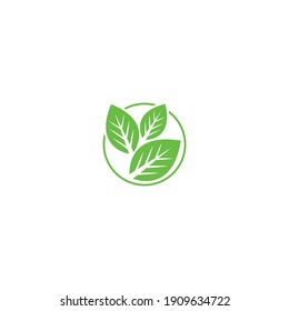 Logotipos de ecología de hoja de árbol verde elemento de naturaleza vector