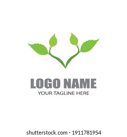 Logos of green Tree leaf ecology nature element vector