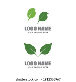 Logos of green Tree leaf ecology nature element vector