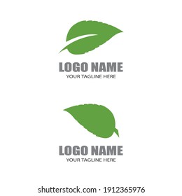 Logos of green Tree leaf ecology nature element vector