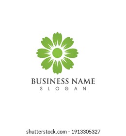 Logos of green Tree leaf ecology nature element vector