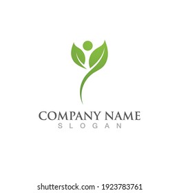 Logos of green Tree leaf ecology nature element vector