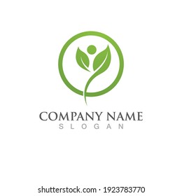 Logos of green Tree leaf ecology nature element vector