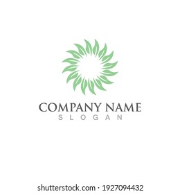 Logos of green Tree leaf ecology nature element vector