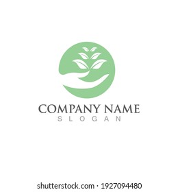 Logos of green Tree leaf ecology nature element vector