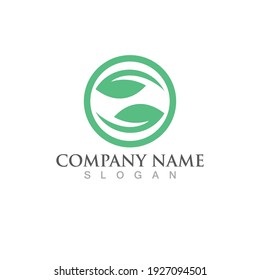 Logos of green Tree leaf ecology nature element vector