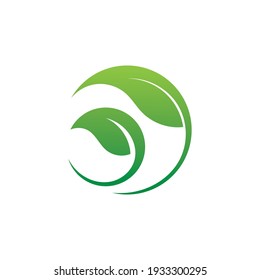 Logos of green Tree leaf ecology nature element vector