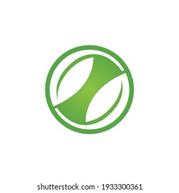 Logotipos de ecología de hoja de árbol verde elemento de naturaleza vector