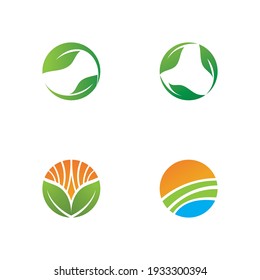 Logos of green Tree leaf ecology nature element vector