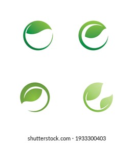 Logos of green Tree leaf ecology nature element vector