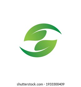 Logotipos de ecología de hoja de árbol verde elemento de naturaleza vector