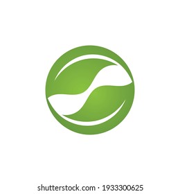 Logos of green Tree leaf ecology nature element vector