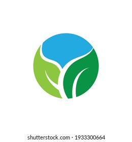 Logos of green Tree leaf ecology nature element vector