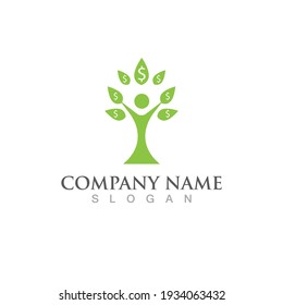 Logos of green Tree leaf ecology nature element vector