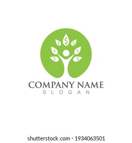 Logos of green Tree leaf ecology nature element vector