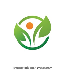 Logotipos de ecología de hoja de árbol verde elemento de naturaleza vector