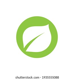 Logos of green Tree leaf ecology nature element vector