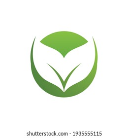 Logos of green Tree leaf ecology nature element vector