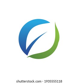 Logos of green Tree leaf ecology nature element vector