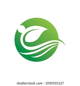 Logos of green Tree leaf ecology nature element vector