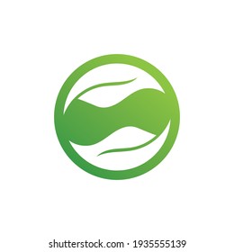 Logos of green Tree leaf ecology nature element vector