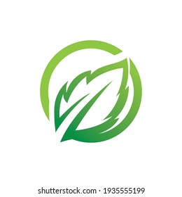 Logos of green Tree leaf ecology nature element vector