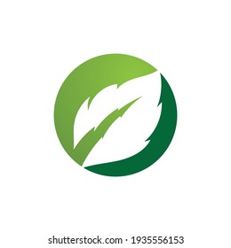 Logotipos de ecología de hoja de árbol verde elemento de naturaleza vector