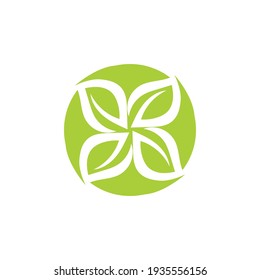 Logos of green Tree leaf ecology nature element vector