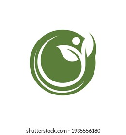 Logos of green Tree leaf ecology nature element vector