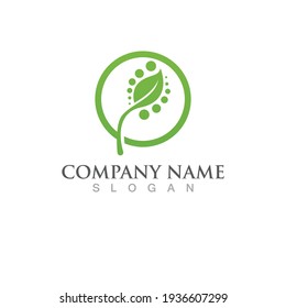 Logotipos de ecología de hoja de árbol verde elemento de naturaleza vector