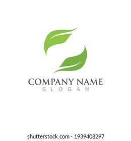 Logos of green Tree leaf ecology nature element vector