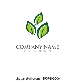 Logos of green Tree leaf ecology nature element vector