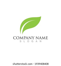 Logos of green Tree leaf ecology nature element vector
