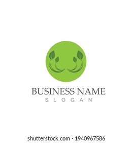 Logos of green Tree leaf ecology nature element vector