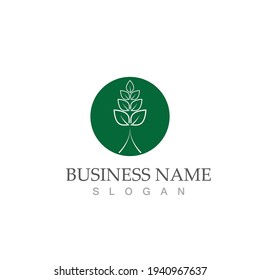 Logos of green Tree leaf ecology nature element vector