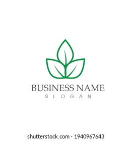 Logotipos de ecología de hoja de árbol verde elemento de naturaleza vector