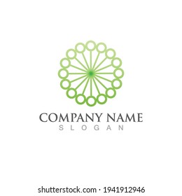 Logos of green Tree leaf ecology nature element vector
