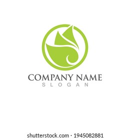 Logos of green Tree leaf ecology nature element vector