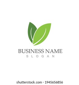 Logos of green Tree leaf ecology nature element vector