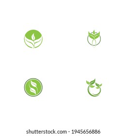 Logos of green Tree leaf ecology nature element vector