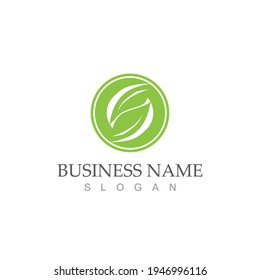 Logos of green Tree leaf ecology nature element vector