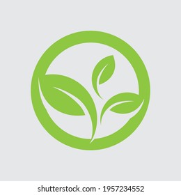 Logos of green Tree leaf ecology nature element vector