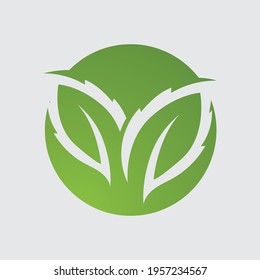 Logos of green Tree leaf ecology nature element vector