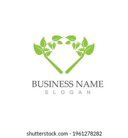 Logos of green Tree leaf ecology nature element vector