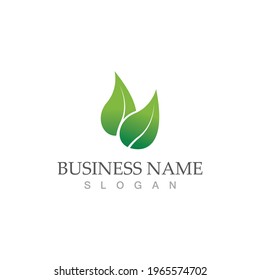 Logos of green Tree leaf ecology nature element vector