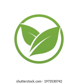Logos of green Tree leaf ecology nature element vector