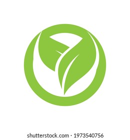 Logos of green Tree leaf ecology nature element vector