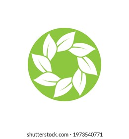 Logos of green Tree leaf ecology nature element vector