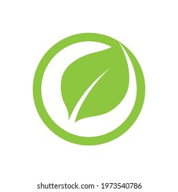 Logos of green Tree leaf ecology nature element vector