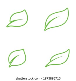 Logos of green Tree leaf ecology nature element vector